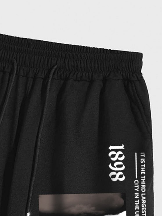 Letter Printed T Shirt And Shorts - Grafton Collection