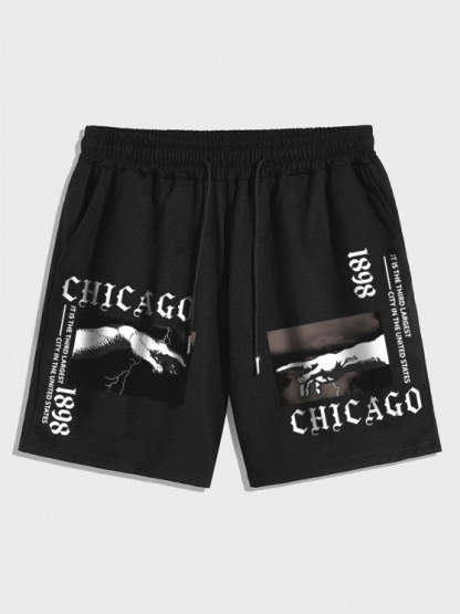 Letter Printed T Shirt And Shorts - Grafton Collection