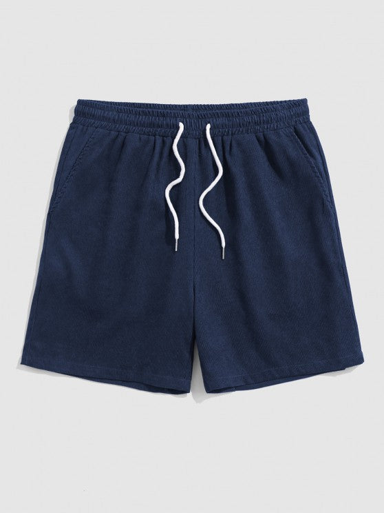 Drawstring Casual Basic Shirt And Shorts Set - Grafton Collection