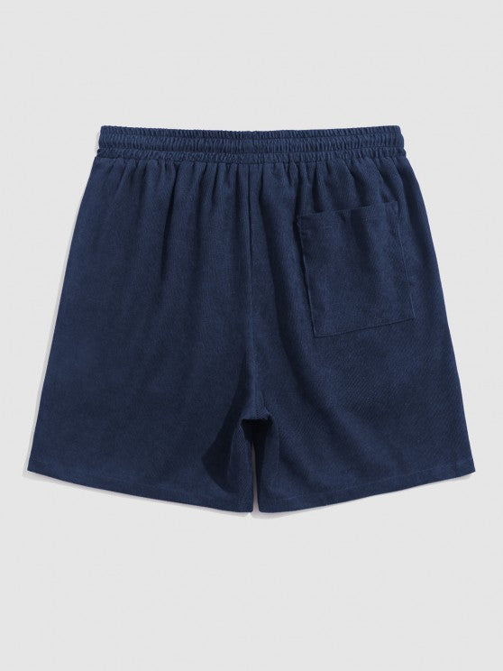 Drawstring Casual Basic Shirt And Shorts Set - Grafton Collection