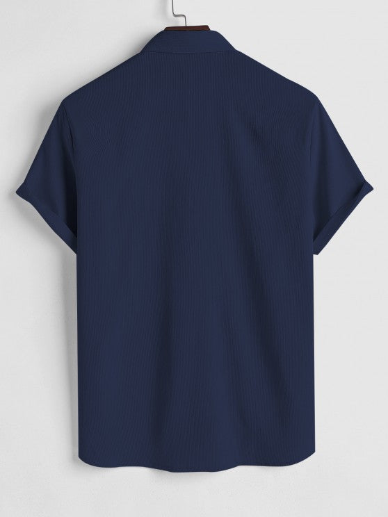 Drawstring Casual Basic Shirt And Shorts Set - Grafton Collection