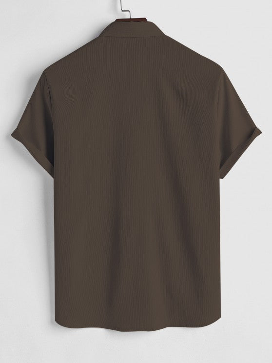 Drawstring Casual Basic Shirt And Shorts Set - Grafton Collection