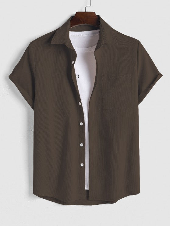 Drawstring Casual Basic Shirt And Shorts Set - Grafton Collection