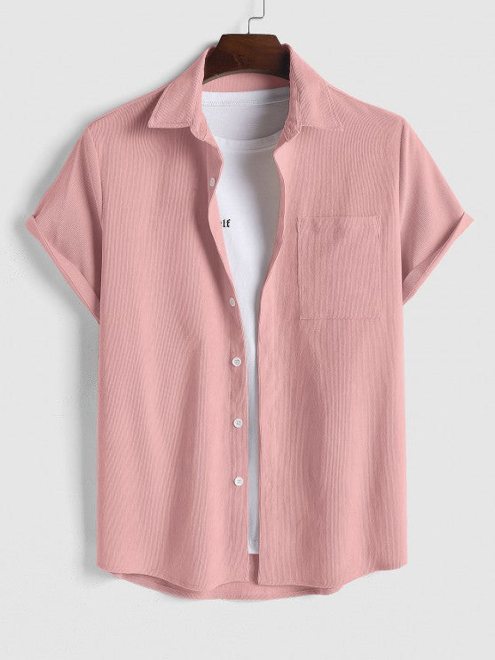 Drawstring Casual Basic Shirt And Shorts Set - Grafton Collection