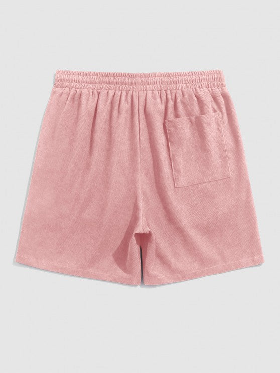 Drawstring Casual Basic Shirt And Shorts Set - Grafton Collection