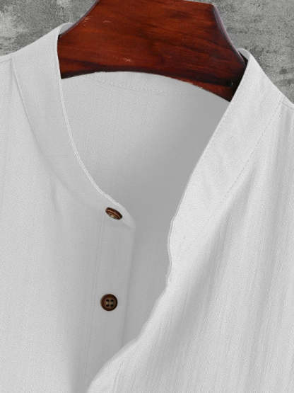 Half Button Shirt And Drawstring Shorts Set - Grafton Collection
