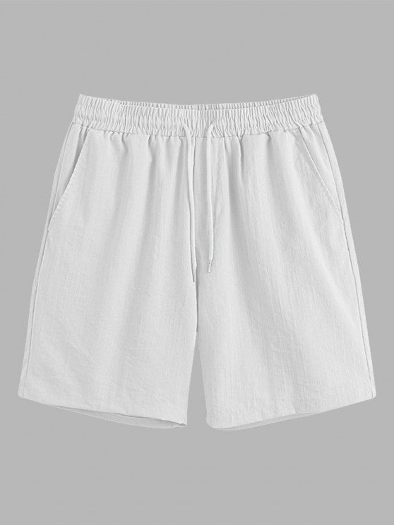 Half Button Shirt And Drawstring Shorts Set - Grafton Collection