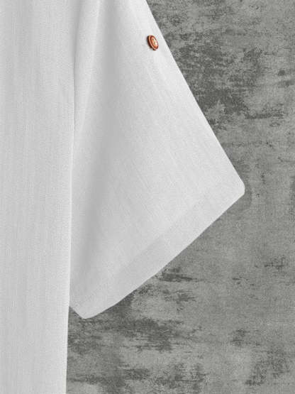 Half Button Shirt And Drawstring Shorts Set - Grafton Collection