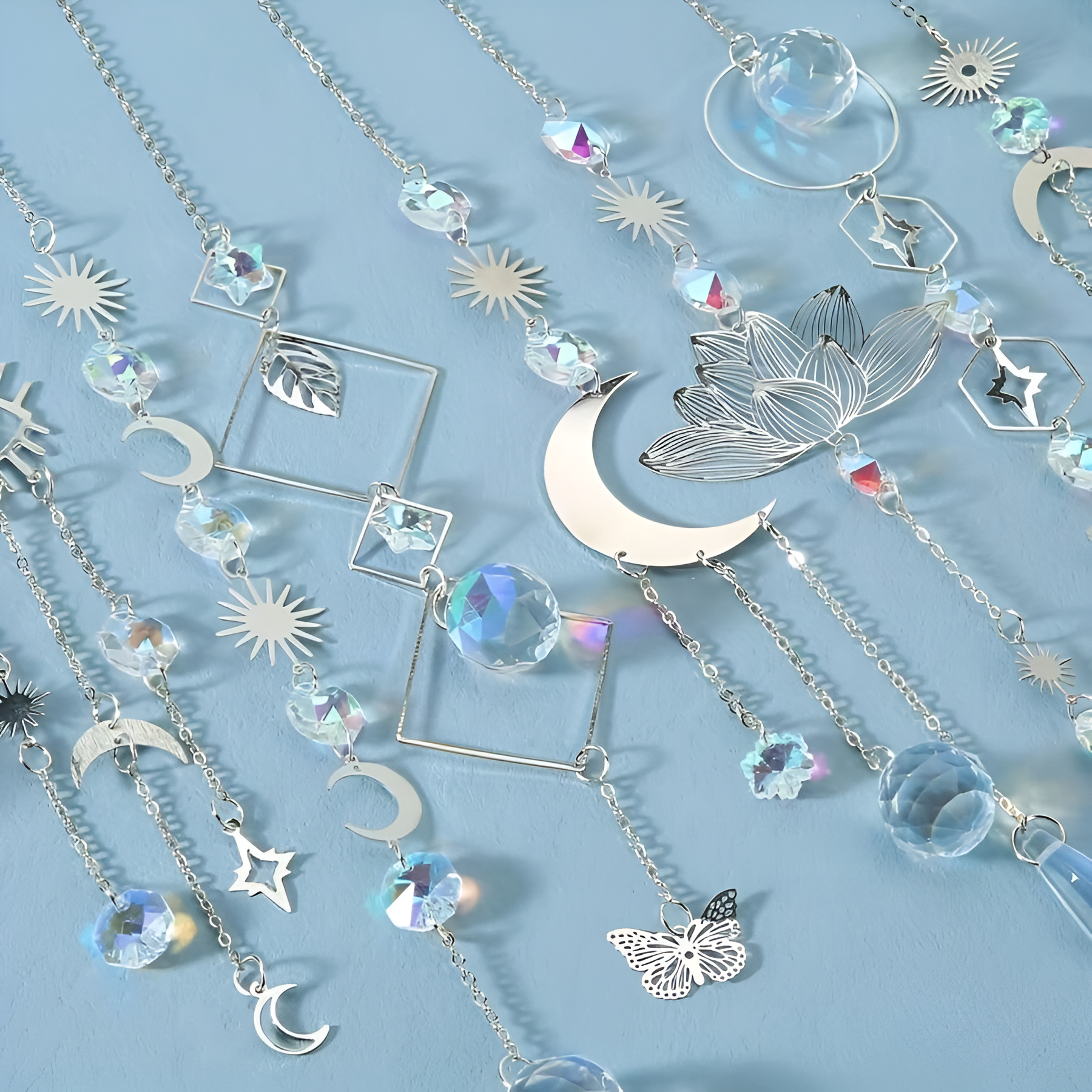 10 Piece Lotus Crystal Suncatcher Set