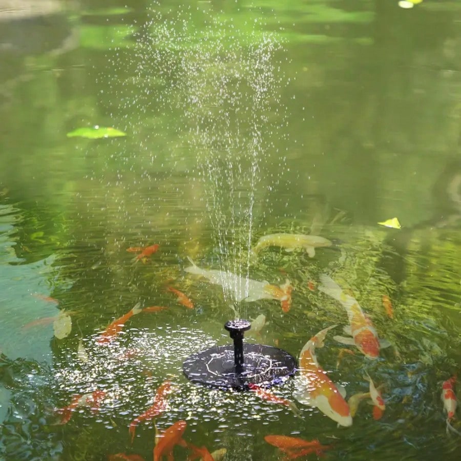 Solar Powered Floating Water Fountain With 6 Nozzles For Outdoor Decoration