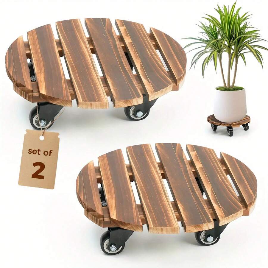 Heavy Duty Iron Wheel Plant Stand