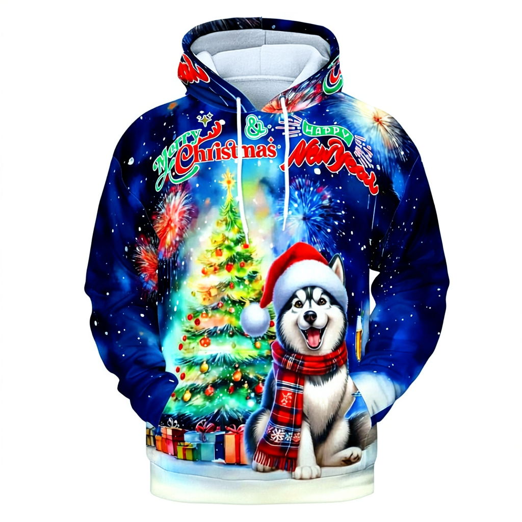 Festive Santa Dog Christmas Hoodie For Holiday Season