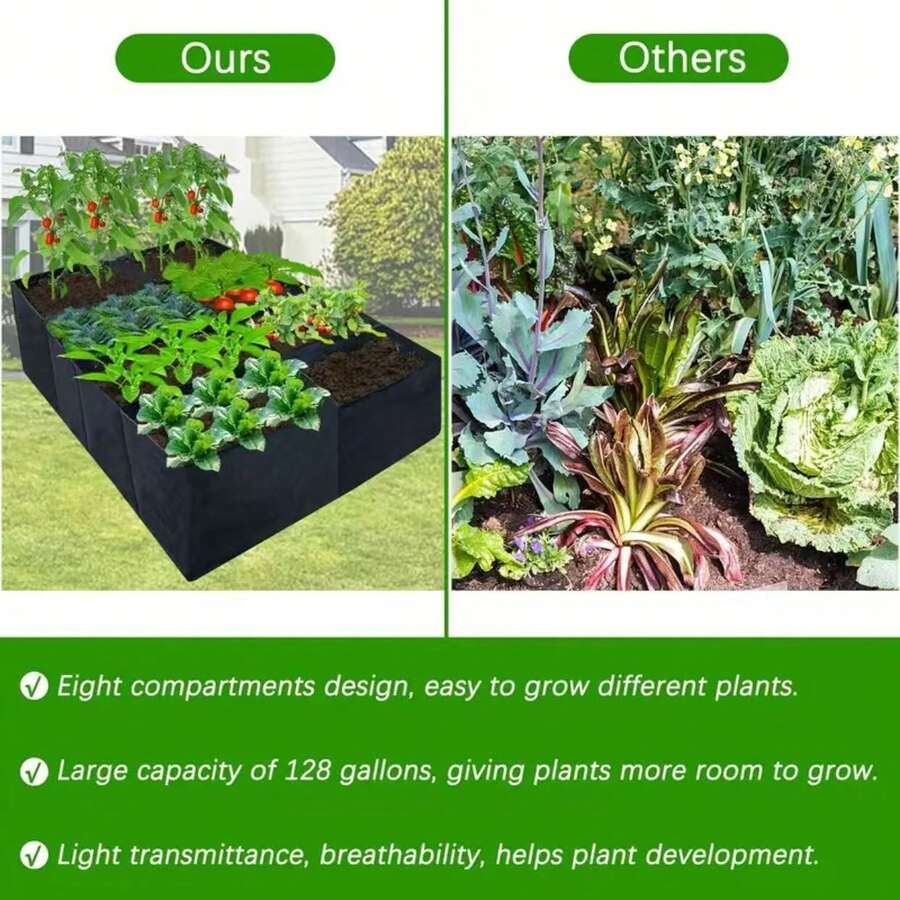 Extra Large Multi Grid Raised Garden Bed Kit With Planter For Vegetables Flowers