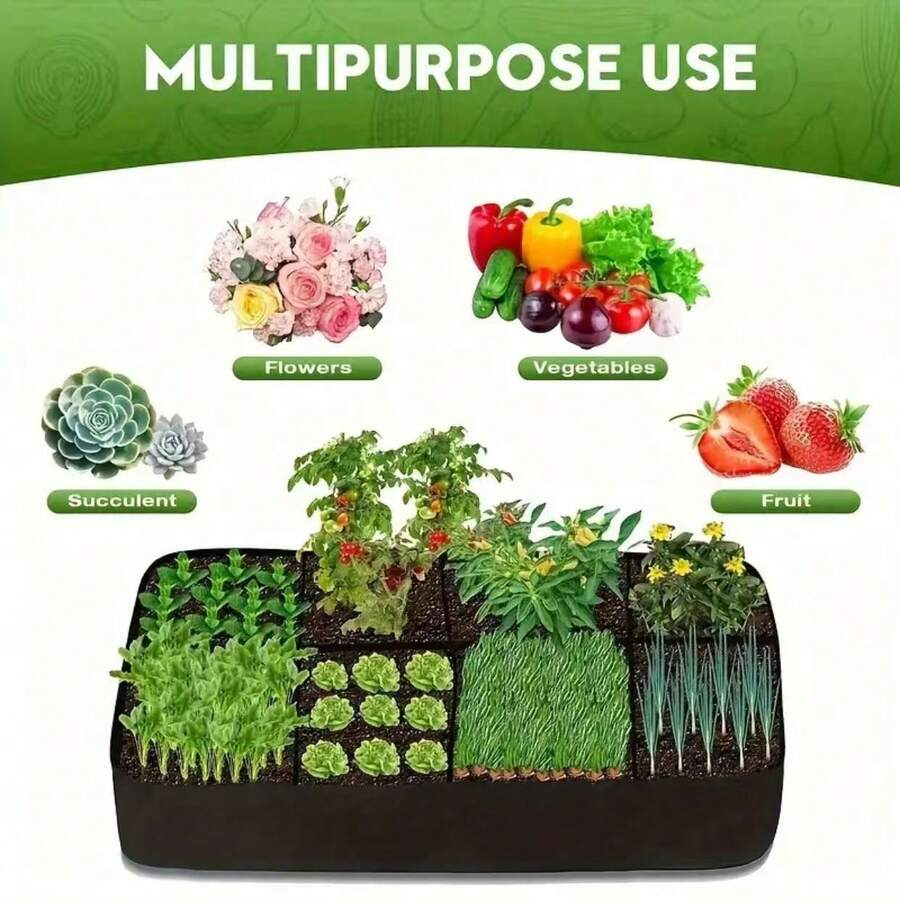 Extra Large Multi Grid Raised Garden Bed Kit With Planter For Vegetables Flowers