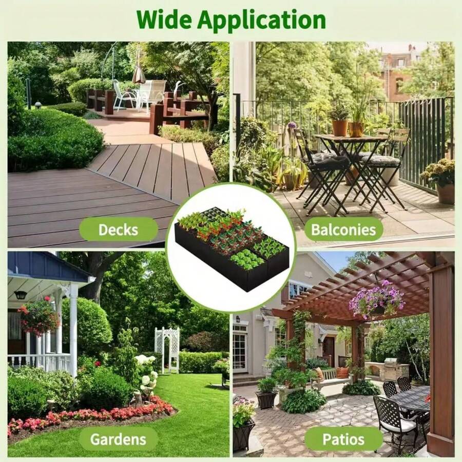 Extra Large Multi Grid Raised Garden Bed Kit With Planter For Vegetables Flowers