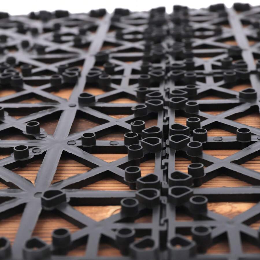 Wood Flooring Interlocking Deck Tiles For Patio Decor 12"X12" 36 Pack Garden Floor Boards Set, Indoor & Outdoor Decor - Balcony Garden Floor Tiles