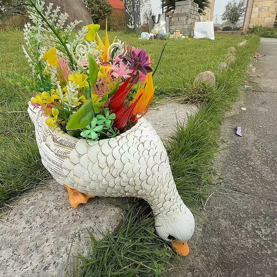 Realistic Animal Planter Decor For Outdoor Garden Or Balcony Display