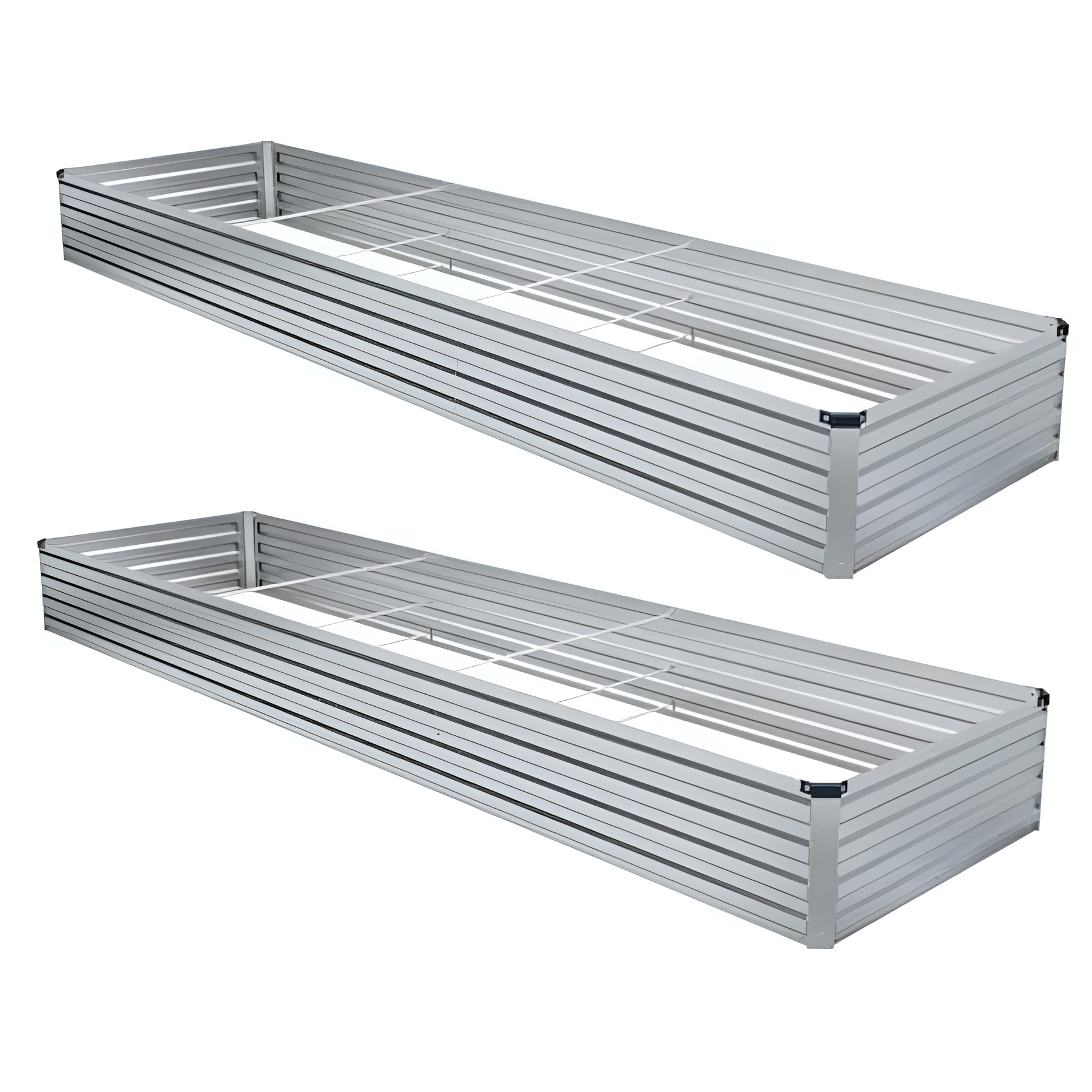 Two Pack 6x3x1 Foot Galvanized Raised Metal Garden Beds Kit Planter Box