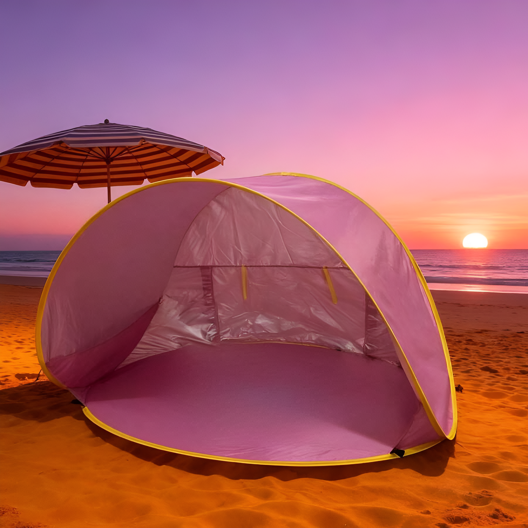 Sunshade Beach Tent, Portable Quick Setup Sunshade Tent, Suitable For Hiking- High Quality, Sunshade Umbrella, Hiking Shelter, Pop-Up Tent, Lightweight Tent, High-Quality Tent, Outdoor Sunshade Canopy, Family Outing BWJP