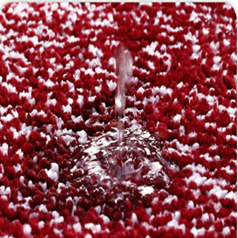 Red Non Slip Bath Mat-Soft and Water Absorbent Rug, Machine Washable Plush Mat for Bathroom, Laundry Room and Living Room - Grafton Collection