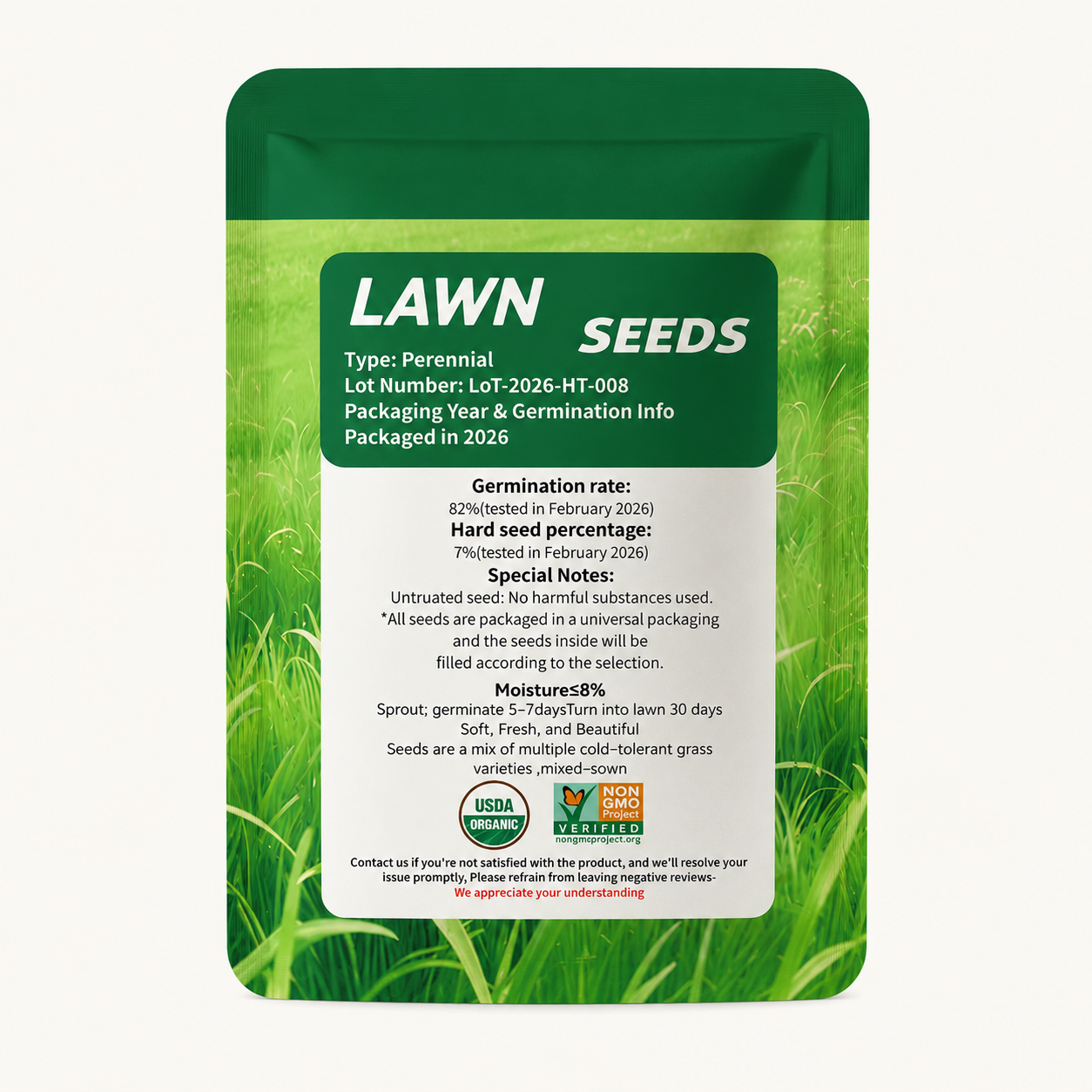 High Germination Shade Grass Seeds For Turf And Golf Courses