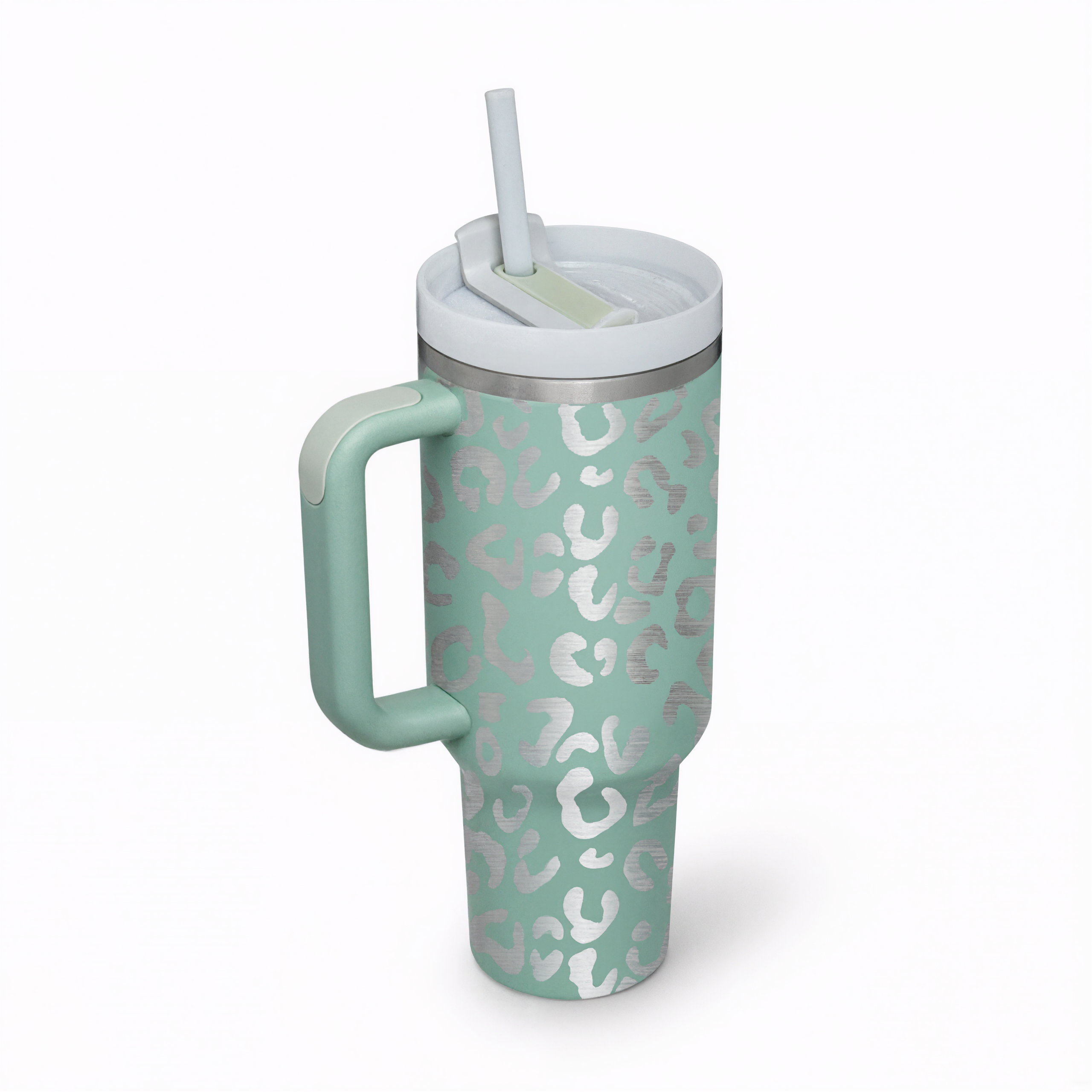 40oz Thermal Printed Mug With Handle And Straw