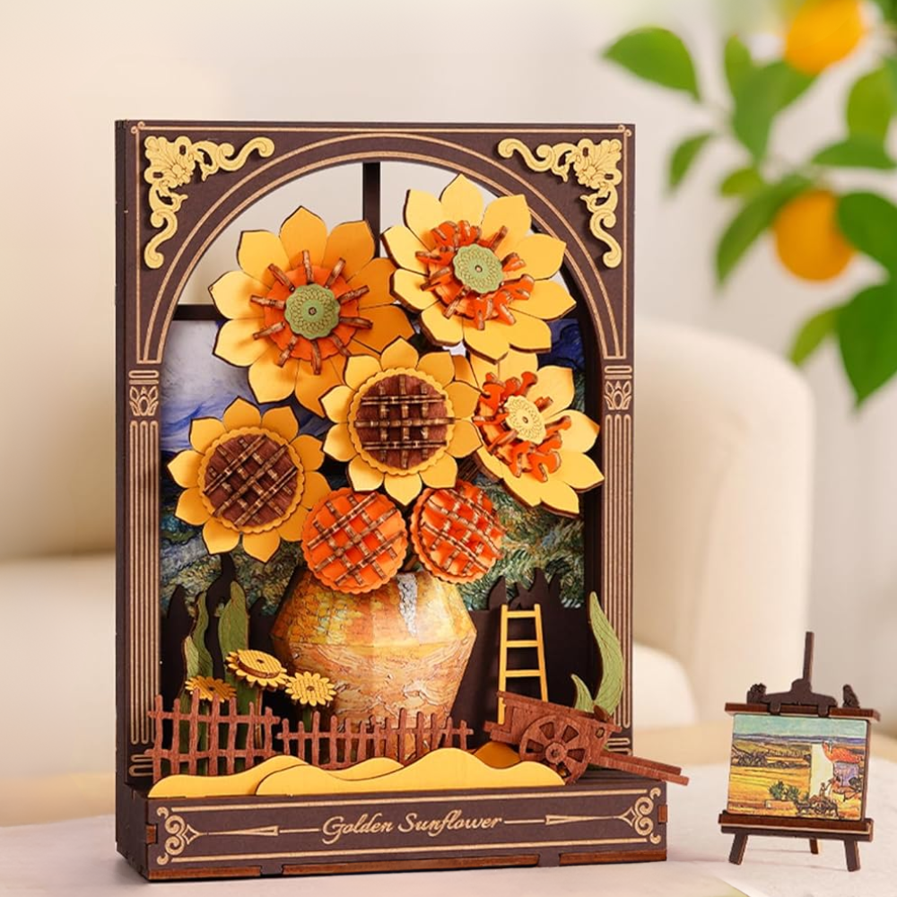 3D Wooden Starry Night Puzzle With LED Light DIY Model Kit