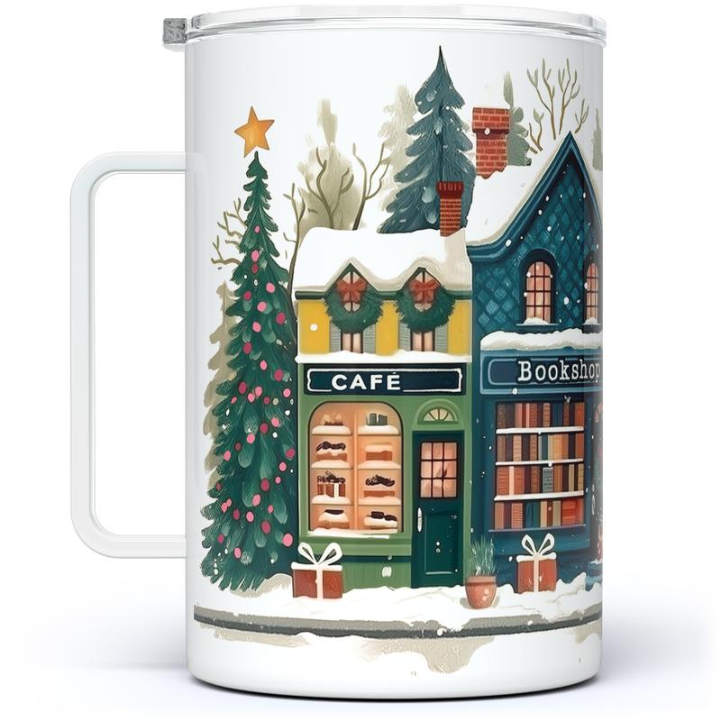 Printed Winter Holiday Christmas Storefront Shops Mug