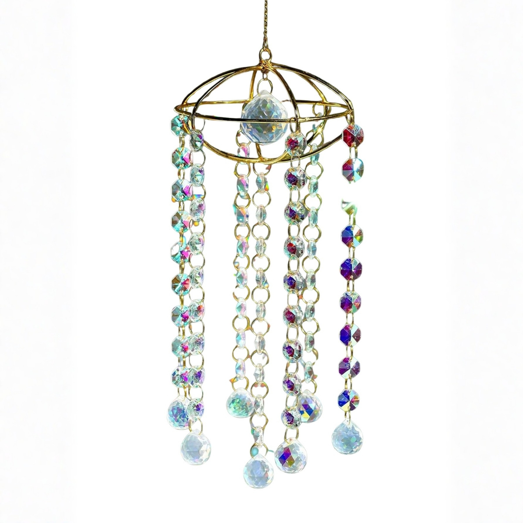 1pc Handmade Crystal Sun Catcher, Reflects Sunlight And Rainbows