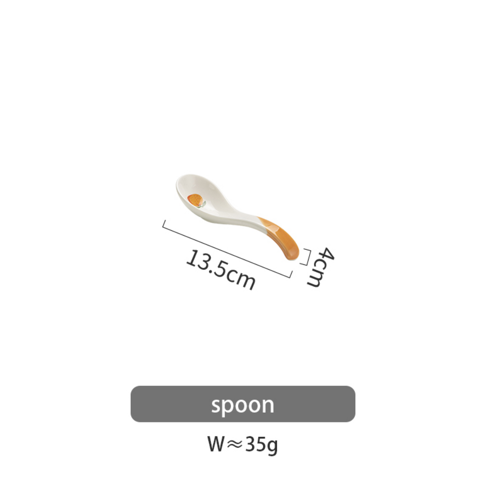 Cute Porcelain Orange Fruit Plate Dish Set - Grafton Collection