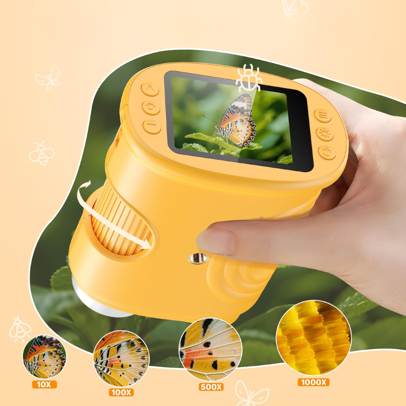 Mini Digital Pocket Microscope For Kids With 1000x Zoom Display