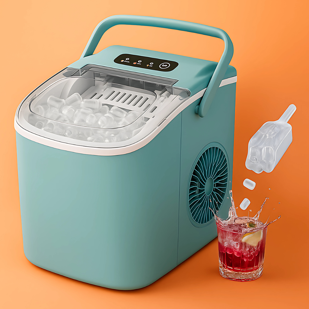 Countertop Ice Maker Machine With Handle Basket And Scoop