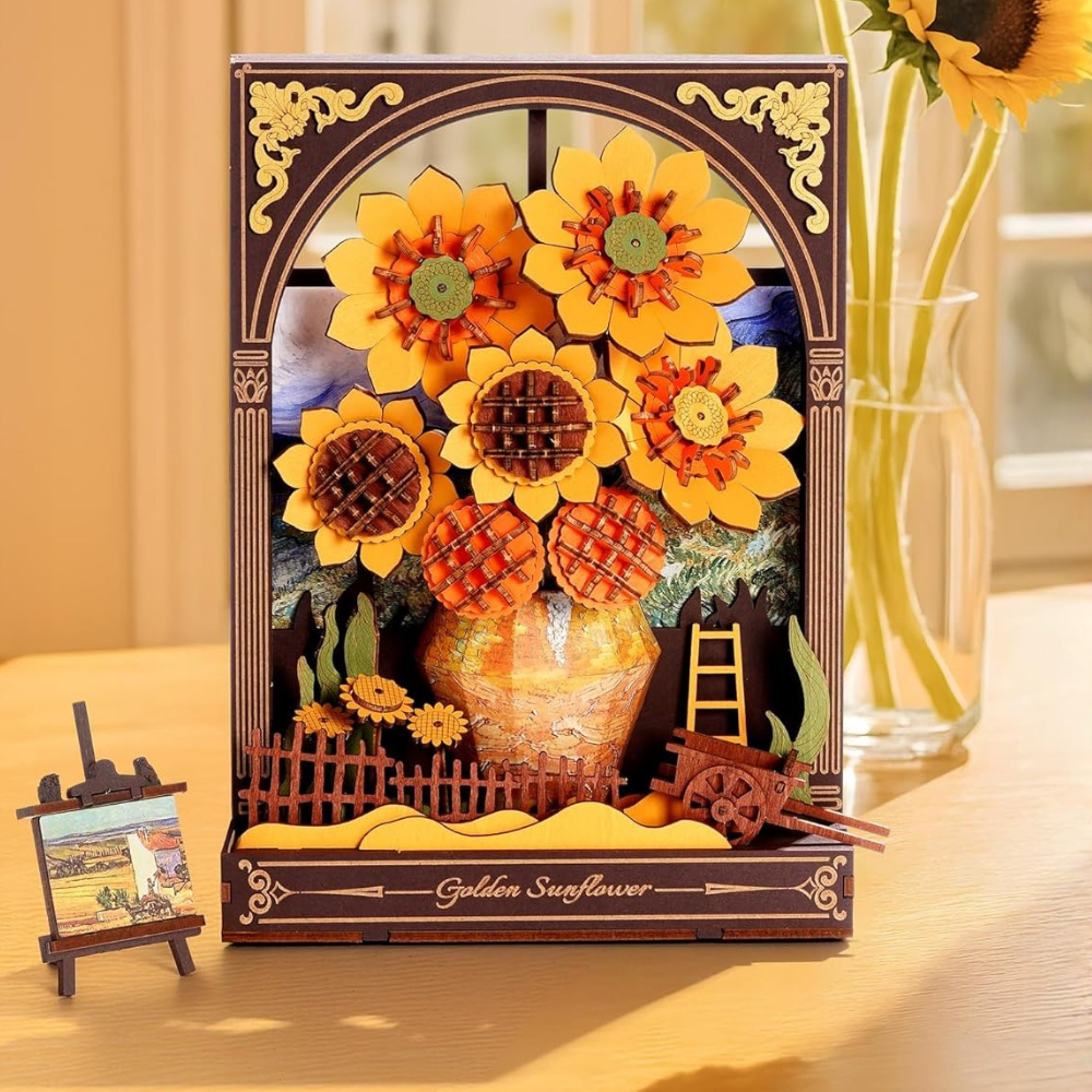 3D Wooden Starry Night Puzzle With LED Light DIY Model Kit