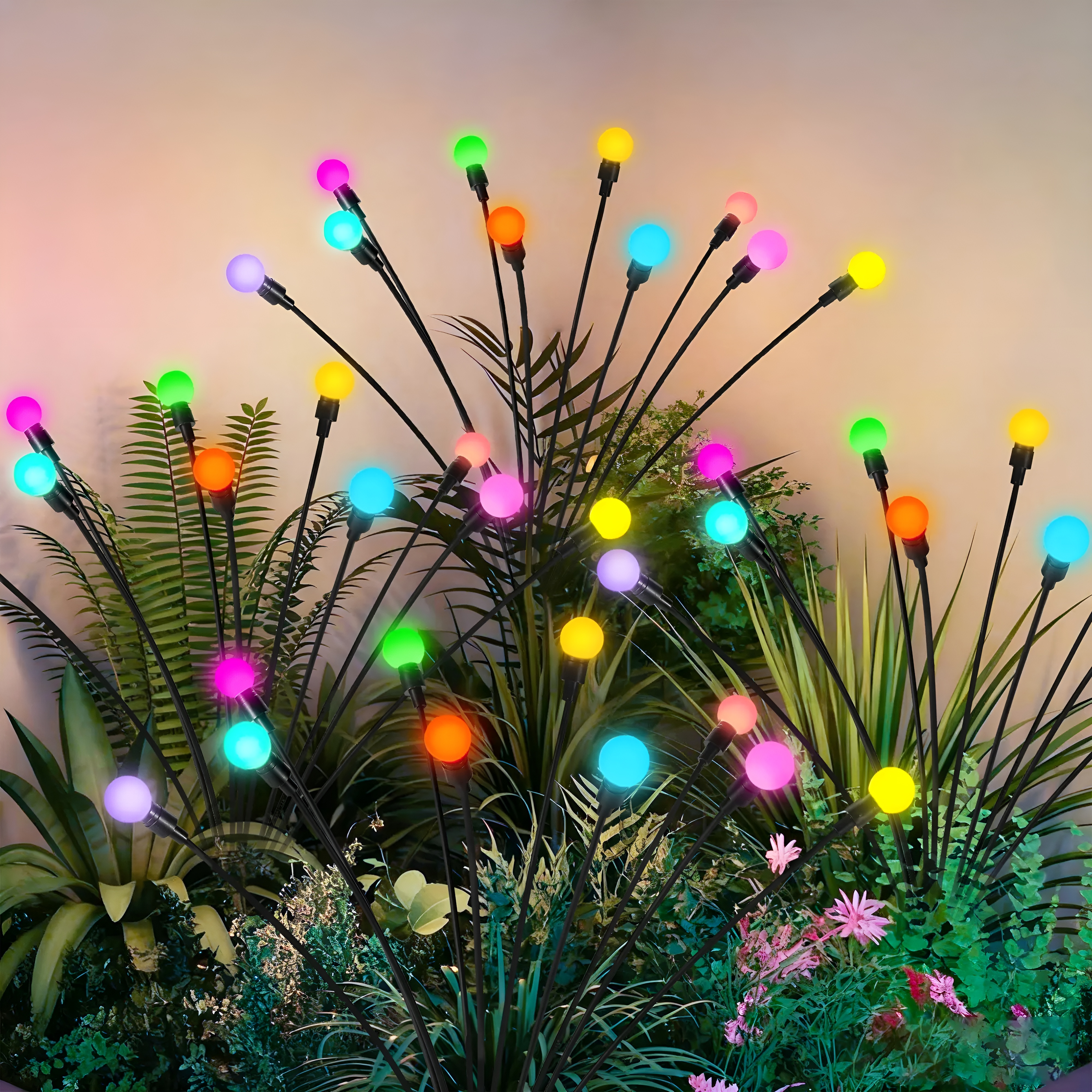 Solar Swaying Firefly Waterproof LED Lights For Garden And Outdoor Use