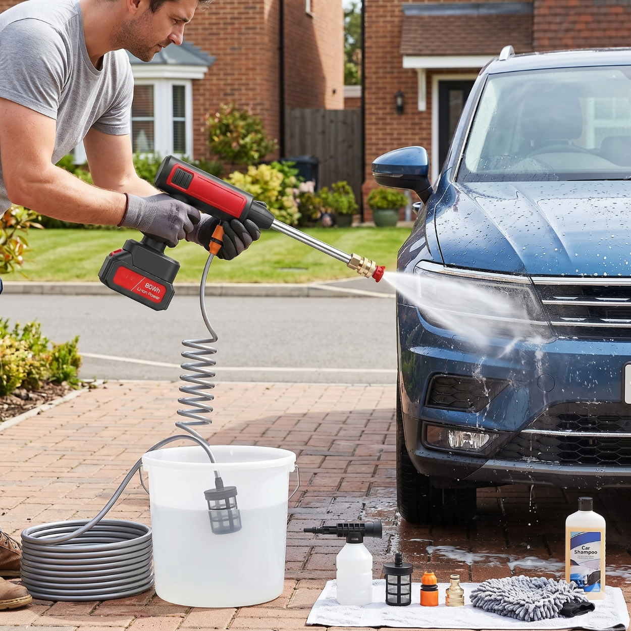 Wireless Rechargeable Cleaning Sprayer Set For Car And Patio Washing