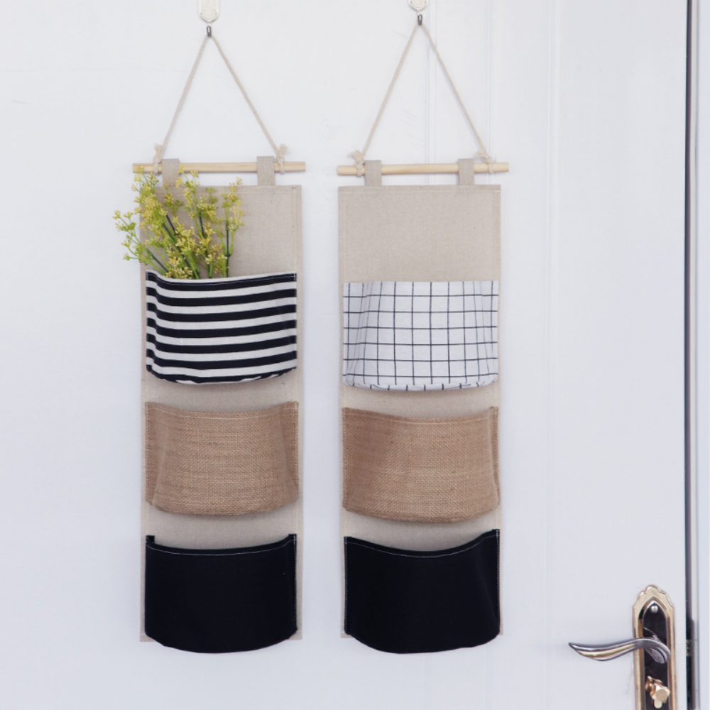 6 Pockets Linen & Cloth Hanging Storage Bag - Grafton Collection