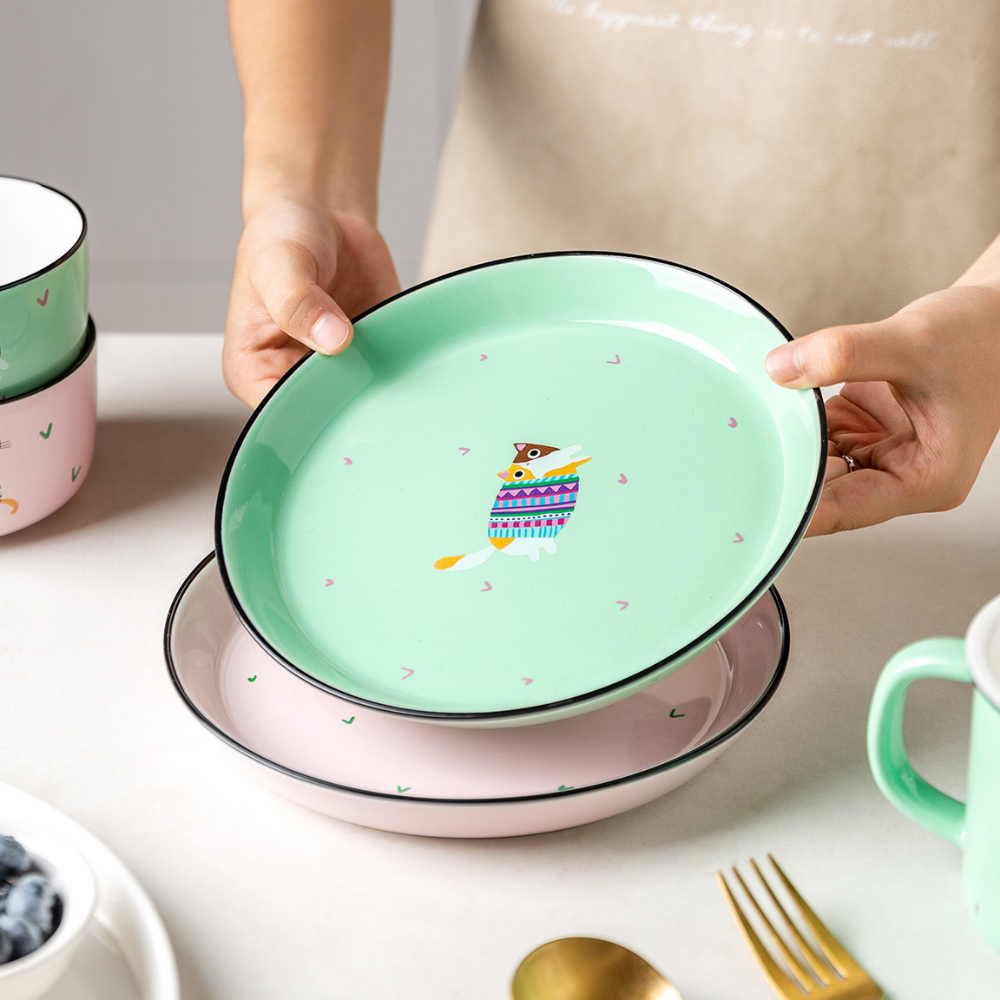 Ceramic Cartoon Cat Dinnerware - Grafton Collection