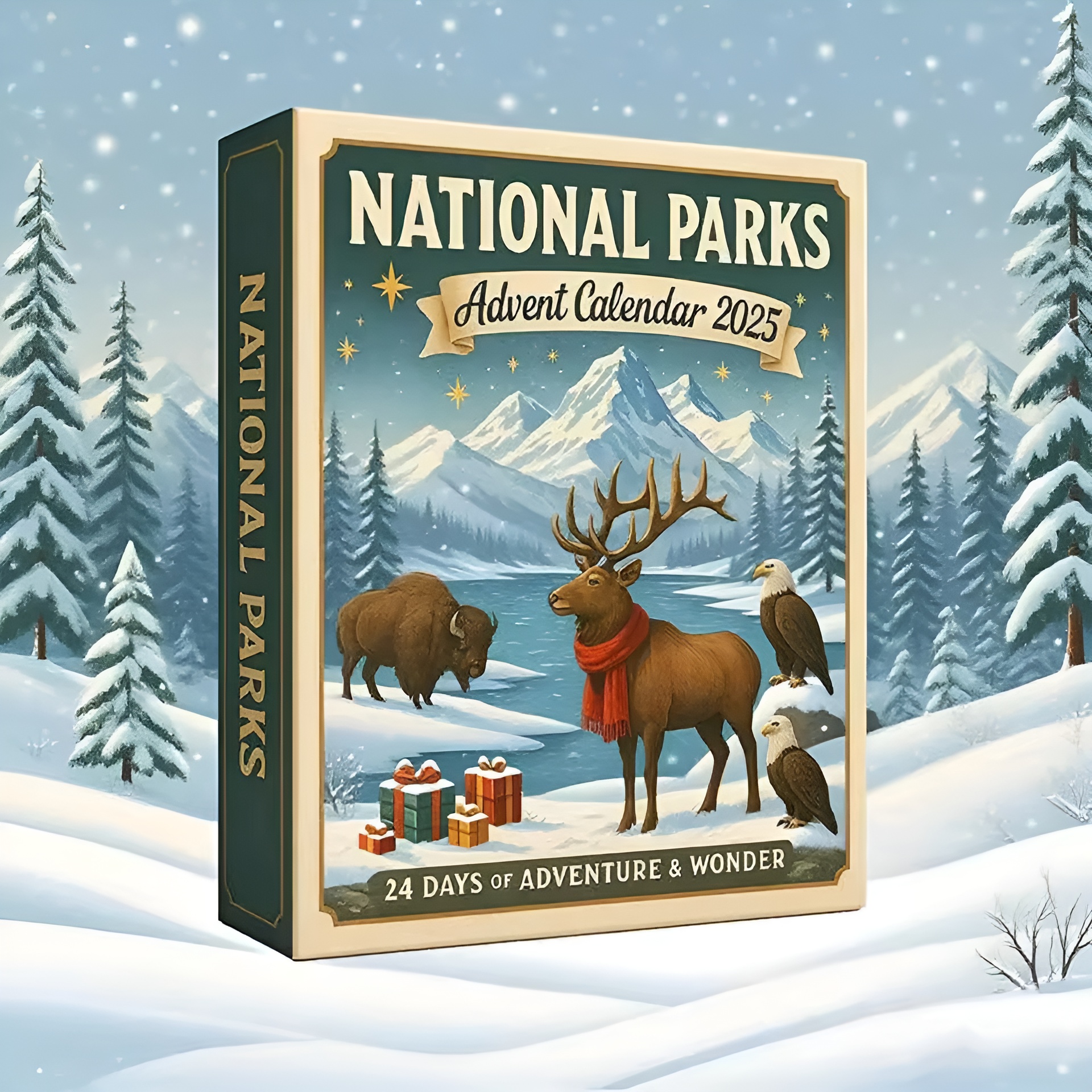 2025 National Parks Advent Calendar with 24 National Park Treasure Ornament