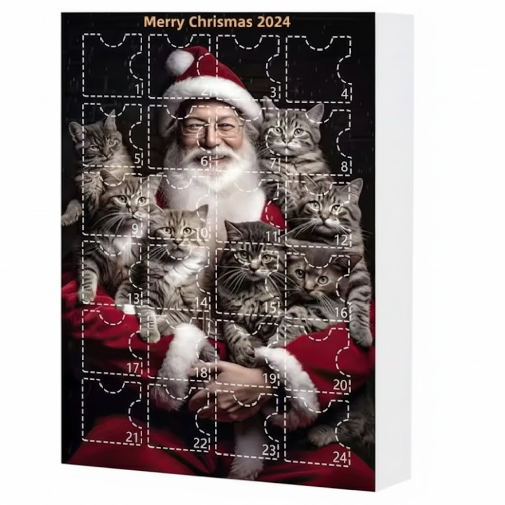 2D Acrylic Cat Advent Calendar With 24 Day Christmas Kitten Surprises