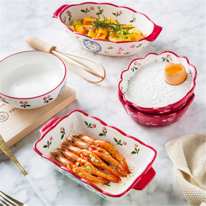 Red Flower Baking Dishes - Grafton Collection
