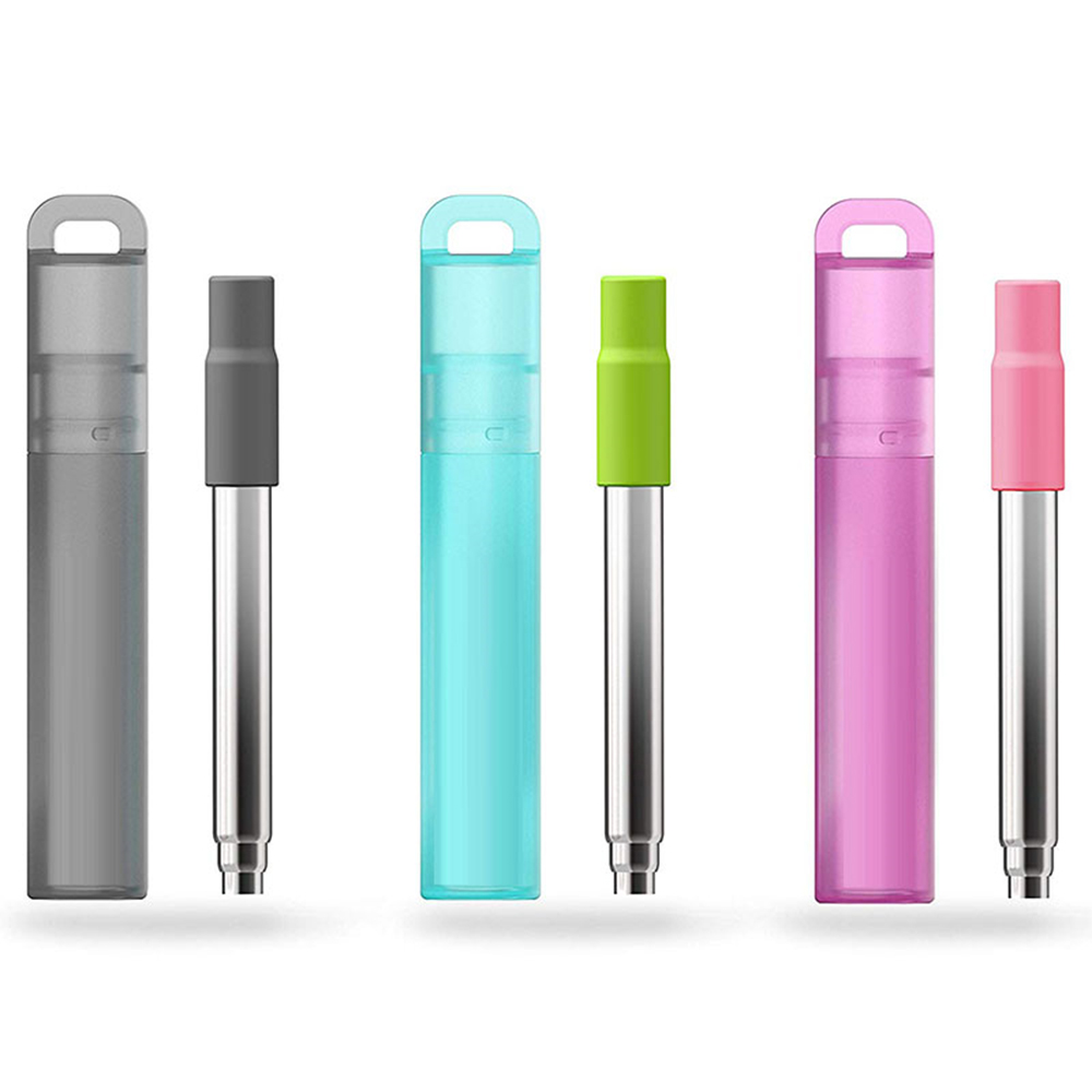 Collapsible Metal Straws + Cleaning Brush And Case - Grafton Collection