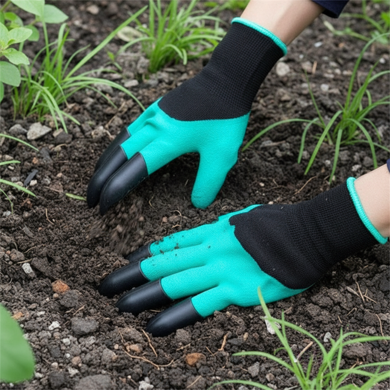Garden Work Gloves With Claws For Digging Planting And Weeding