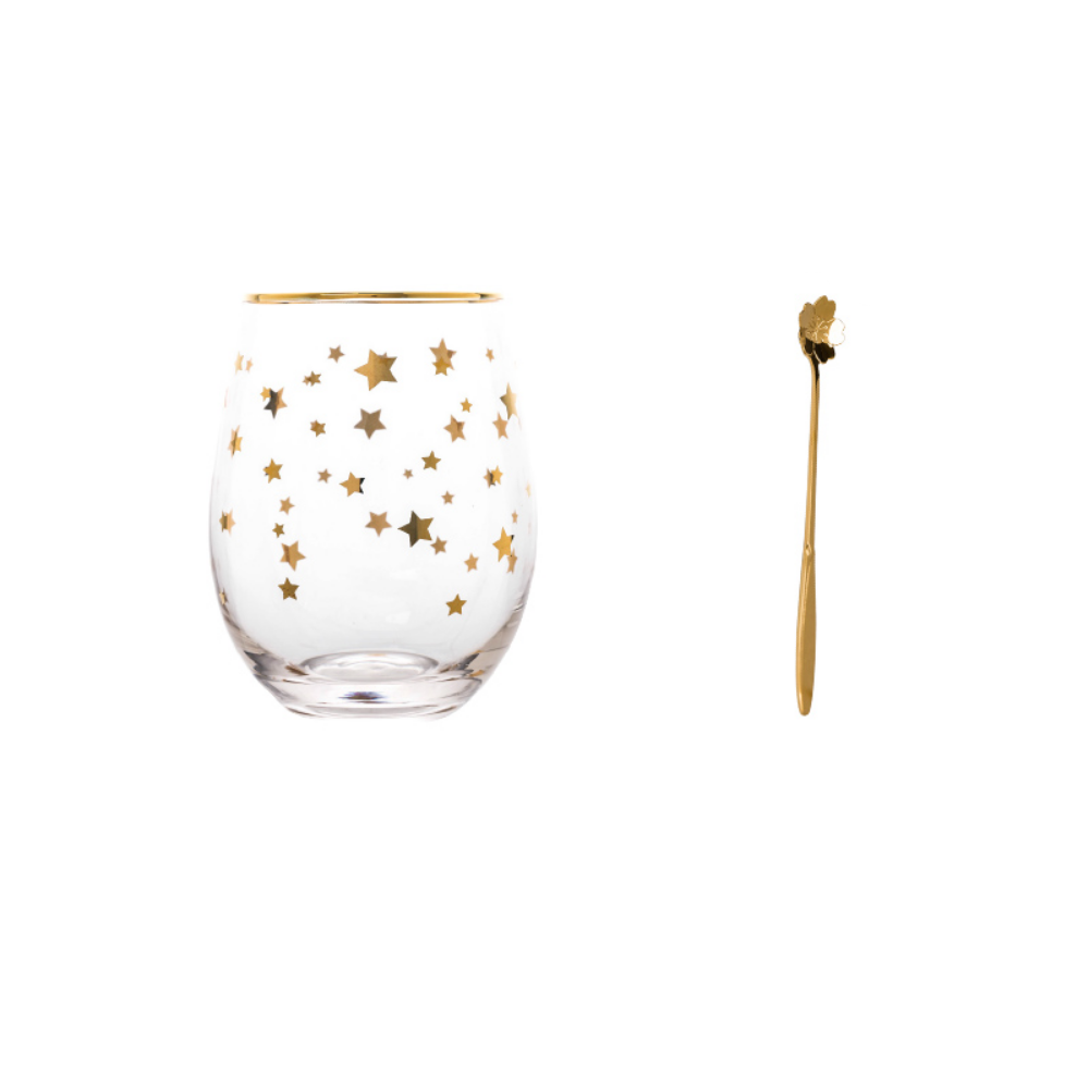 Gold Accents Glass Cups - Grafton Collection