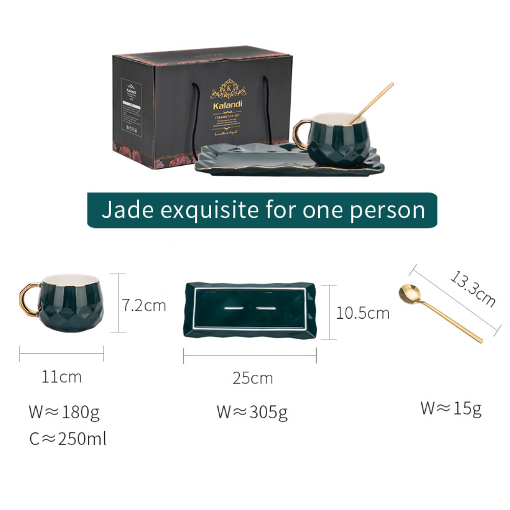 European Classic Coffee Cup And Saucer with Handle - Grafton Collection