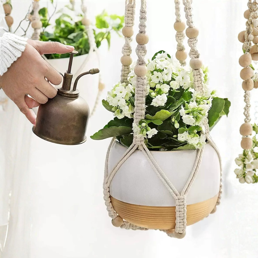 Bead Decor Wall Garden Hanging Basket Storage For Plants