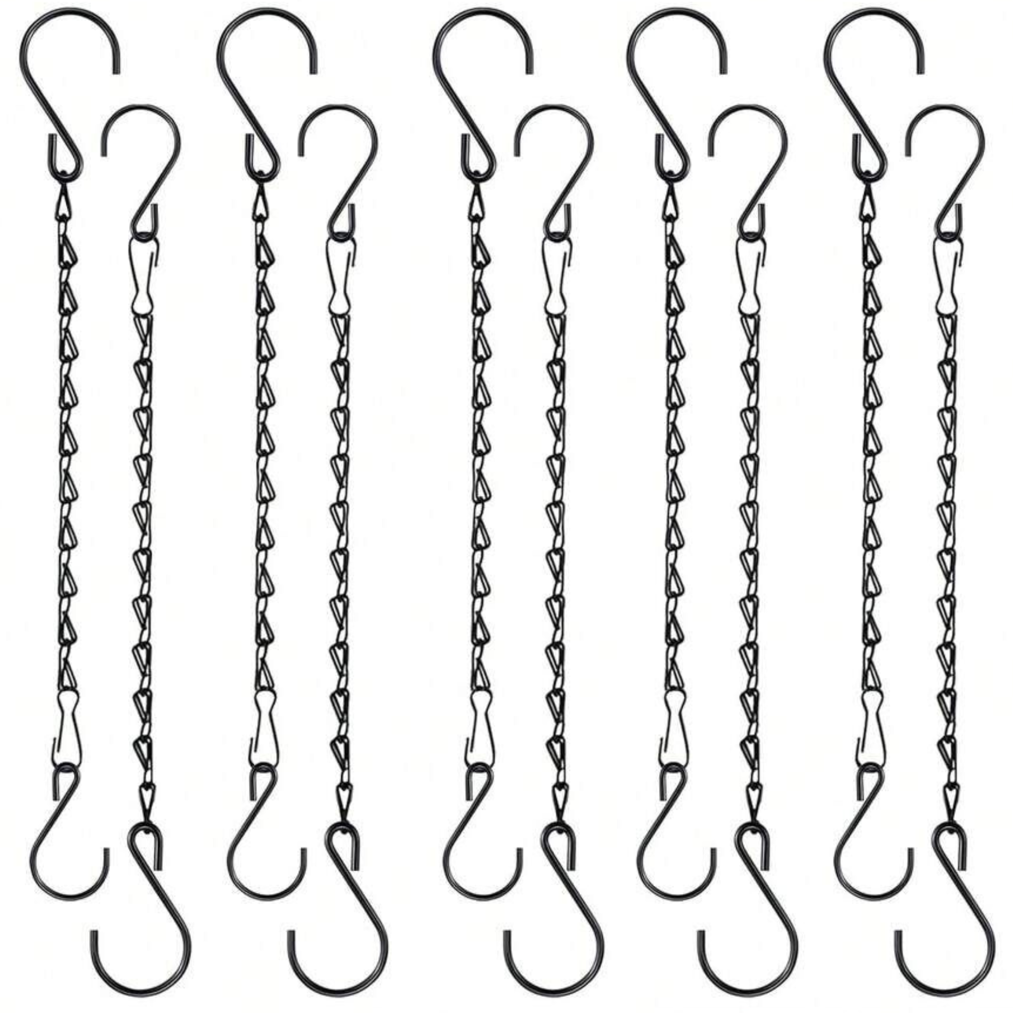 Adjustable Metal Hanging Chains With Hooks Set For Planters And Lanterns