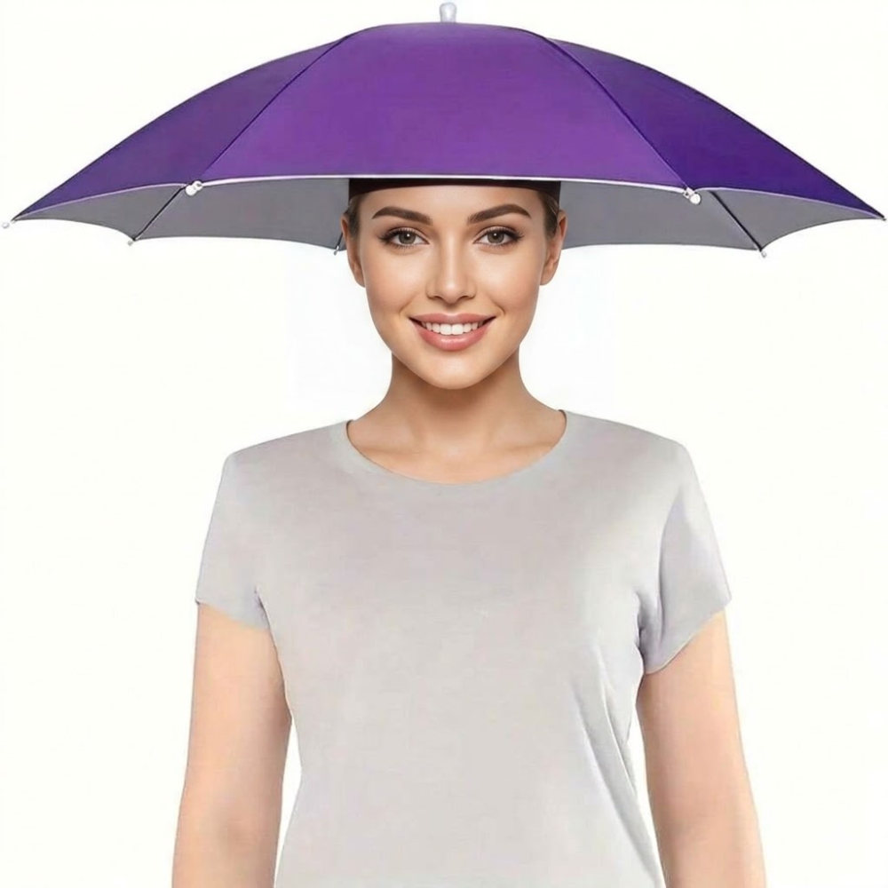 Elastic Headband Umbrella Hat For Camping And Fishing Uv