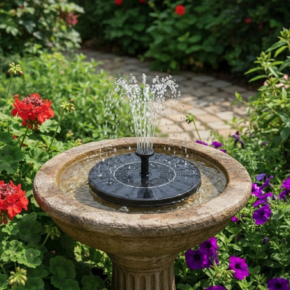 Solar Powered Floating Fountain Pump For Bird Baths Gardens Ponds And Pools