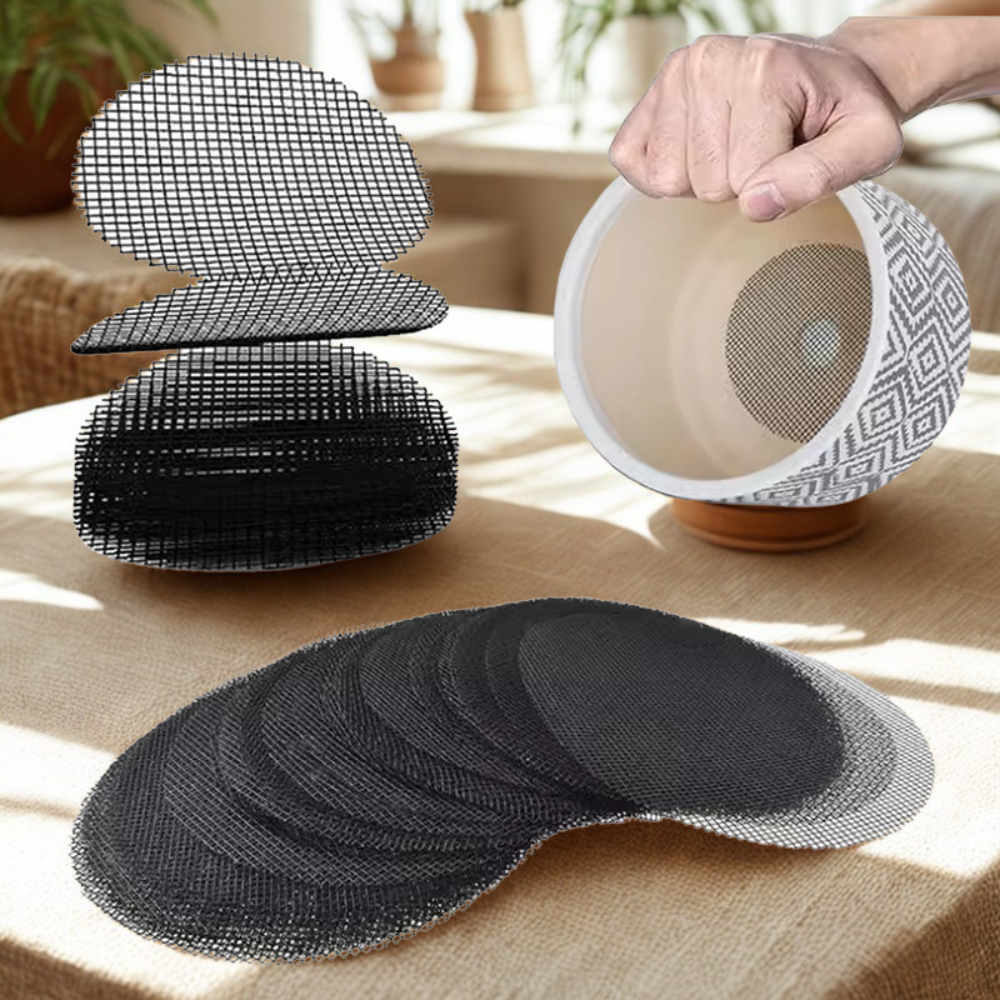 50 Piece Round Flower Pot Hole Mesh Pad To Prevent Soil Loss