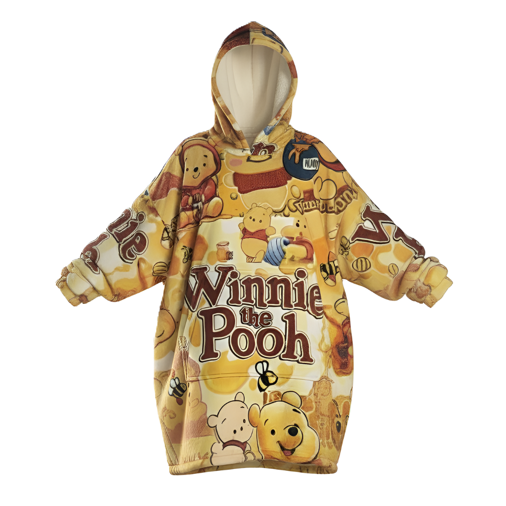 Cartoon Print Oversized Blanket Hoodie For Women